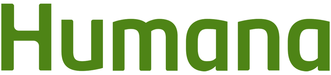 humana logo with green title case inscription in modern sans serif typeface